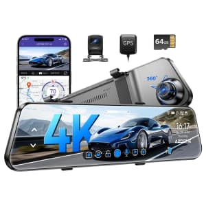 Azdome PG17 4K 12" Mirror Dash Cam: $59.99