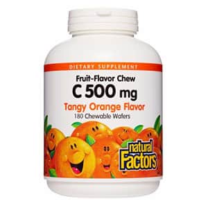 Natural Factors, Vitamin C 500 mg, Kids Chewable, Tangy Orange, Vegan, Non-GMO, 180 wafers (180 for $19