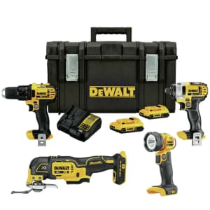 DeWalt 20V Max Li-ion Cordless 4-Tool Combo Kit w/ ToughSystem Toolbox for $240