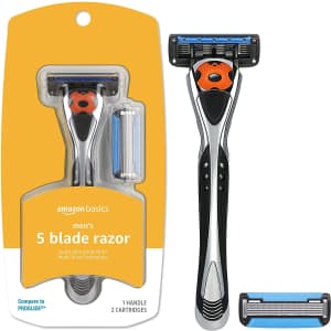 Amazon Basics Men's MotionSphere 5-Blade Razor with 2 Cartridges for $5.98 via Sub & Save