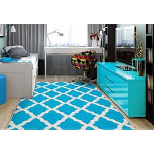 Ottomanson PNK7026-3X5 Trellis Rug, 3'3" x 5', Blue for $45 Ottomanson PNK7026-3X5 Trellis Rug, 3'3" x 5', Blue for $45