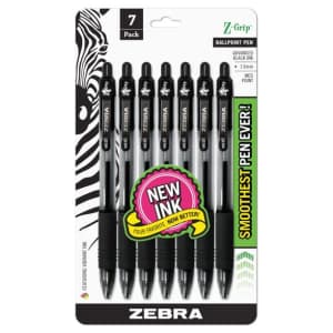 Zebra Z-Grip Retractable Ballpoint Pen 7-Pack for $8