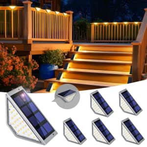 Solpex Solar Stair Lights 6-Pack for $12
