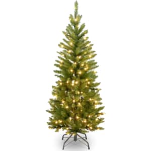 National Tree Company 4.5ft Artificial Pre-Lit Slim Christmas Tree for $60 National Tree Company 4.5ft Artificial Pre-Lit Slim Christmas Tree for $60