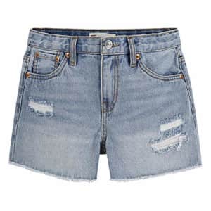 Levi's Girls' Girlfriend Fit Denim Shorty Shorts, Indigo Avenue, 8 for $10