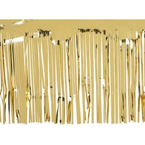Beistle Metallic Fringe Drape Hanging Curtain, New Year's Party Supplies, 15" x 120", Gold for $12
