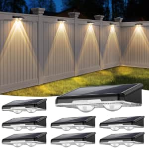 UGDLUCK Solar Fence Lights 8-Pack for $20