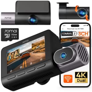 70mai T800 4K+1080p 3-Channel Triple Dash Cam for $300