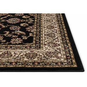 Well Woven Barclay Sarouk Black Traditional Area Rug 5'3" X 7'3" for $85