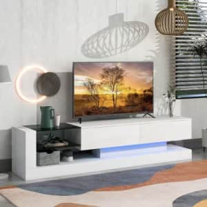 Harper & Bright Designs TV Stand w/ LED Lights for $244