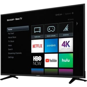 Sharp 58" 4K HDR LED UHD Roku Smart TV for $280