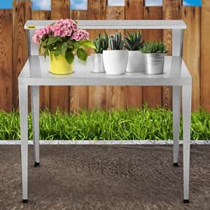VEVOR Potting Bench, 44L x 24W x 44H in, Weathering Steel Outdoor Workstation with Rubber Feet, for $78