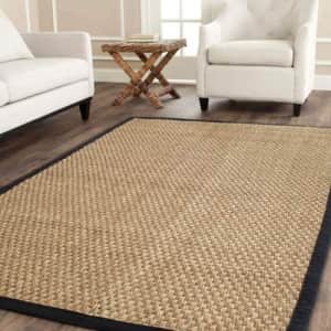 SAFAVIEH Natural Fiber Collection Accent Rug - 4' x 6', Natural & Black, Border Basketweave for $52 SAFAVIEH Natural Fiber Collection Accent Rug - 4' x 6', Natural & Black, Border Basketweave for $52