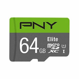 PNY 64GB Elite Class 10 U1 MicroSDXC Flash Memory Card, Up to 100MB/S Read Speed, P-SDUX64U185GW-GE for $11 PNY 64GB Elite Class 10 U1 MicroSDXC Flash Memory Card, Up to 100MB/S Read Speed, P-SDUX64U185GW-GE for $11