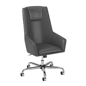Bush Furniture Bush Business Furniture Studio C High Back Leather Box Chair, Dark Gray for $264