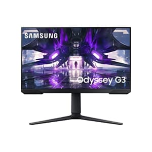 SAMSUNG Odyssey G3 Series 24-Inch FHD 1080p Gaming Monitor, 144Hz, 1ms, 3-Sided Border-Less, VESA for $180