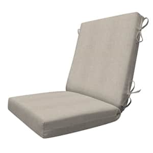 Honey-Comb Honeycomb Indoor/Outdoor Heathered Solid Taupe Highback Dining Chair Cushion: Recycled Fiberfill, for $73