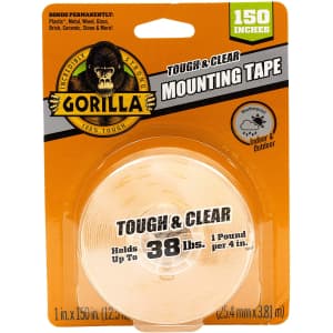Gorilla 150" Tough & Clear Double Sided XL Mounting Tape for $10 Gorilla 150" Tough & Clear Double Sided XL Mounting Tape for $10