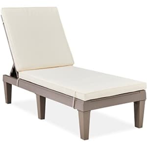 Best Choice Products Outdoor Lounge Chair, Resin Patio Chaise Lounger for Poolside, Backyard, Porch for $128