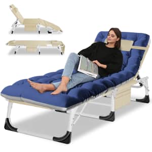 Slsy Folding Lounge Chair w/ 2-Sided Mattress for $88