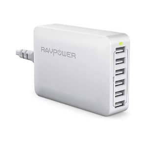 RAVPower 60W 6-Port USB Desktop Charging Station for $16