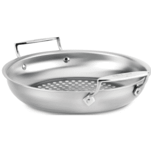 Factory Seconds All-Clad Round Basket Grilling Pan. You'd pay $50 for it elsewhere.