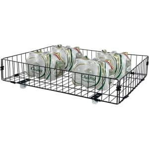 Uxzeb Underbed Storage Wire Basket with Wheels for $10