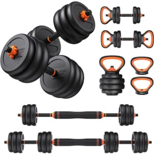 4-in-1 Adjustable Dumbell Set for $90 4-in-1 Adjustable Dumbell Set for $90