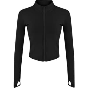 Gihuo Women's Lightweight Cropped Zip-Up Workout Jacket for $11 Gihuo Women's Lightweight Cropped Zip-Up Workout Jacket for $11