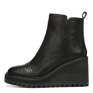 ZODIAC Womens Julie Wedge Bootie Black Leather 6 M for $52