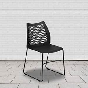 Flash Furniture 5 Pack HERCULES Series 661 lb. Capacity Black Stack Chair with Air-Vent Back and for $196