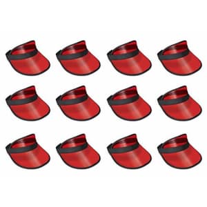 Beistle 12 Piece Clear Red Plastic Dealer's Visor Hats For Casino Theme Party Supplies for $24