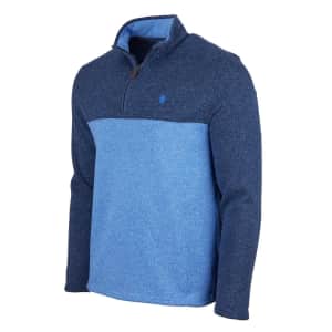 Izod Men's Sweater Colorblock 1/4 Zip-Up Fleece for $14