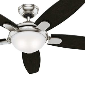 Hunter 54 in. Contemporary Ceiling Fan in Brushed Nickel with LED Light and Remote Control (Renewed) for $119