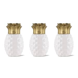 TIKI Brand 3-Pack Table Torch Glass Pineapple White and Gold - Decorative Outdoor Torch for for $29