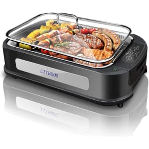 Litboos 1,500W Non-Stick Smokeless Indoor Grill for $105 Litboos 1,500W Non-Stick Smokeless Indoor Grill for $105