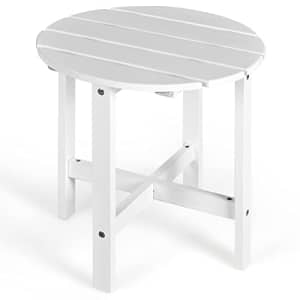 Giantex Patio Side Table 18 Outdoor Bistro Table with Stable Cruciform Structure, Round Small for $50
