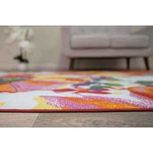 Rugshop Modern Bright Flowers Non-Slip (Non-Skid) Area Rug Runner 2' X 7' (22" X 84") Multi for $37