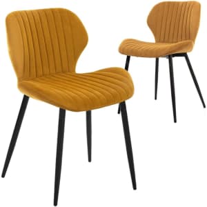 CangLong Mid-Century Modern Upholstered Dining Chair 2-Pack for $119