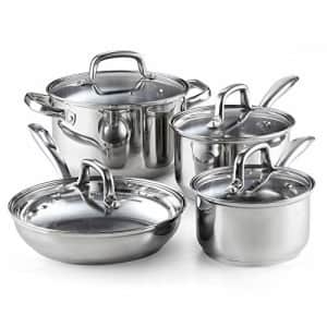 Cook N Home 8-Piece Stainless Steel Cookware Set, Silver for $72