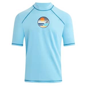 Kanu Surf Men's Standard Fiji UPF 50+ Short Sleeve Sun Protective Rashguard Swim Shirt, Vibrations for $20