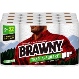 Brawny Tear-A-Square Paper Towels 16 Double Roll Pack from $20 via Sub & Save