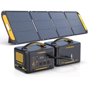Vtoman 2,376Wh Portable Power Station with Extra Battery and Solar Panel for $1,045 Vtoman 2,376Wh Portable Power Station with Extra Battery and Solar Panel for $1,045