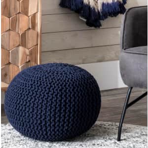 nuLOOM Ling Knitted Round Ottoman Pouf for $59 nuLOOM Ling Knitted Round Ottoman Pouf for $59
