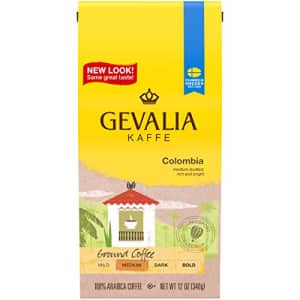 Gevalia Colombian Medium Roast Ground Coffee (12 oz Bags, Pack of 6) for $7