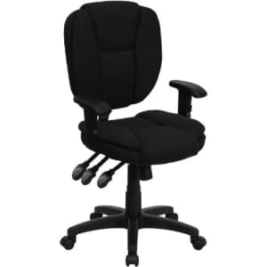 Flash Furniture Mid-Back Black Fabric Multifunction Swivel Ergonomic Task Office Chair with Pillow for $174