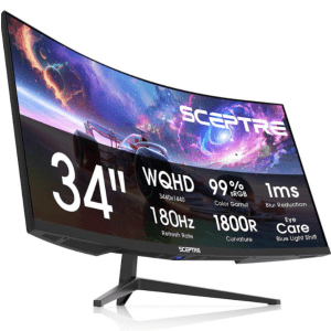 Sceptre Curved 34" 1440p 180Hz FreeSync LED Gaming Monitor for $202 w/ Prime