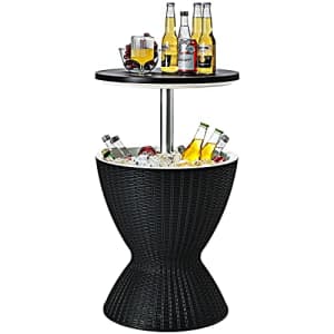 Giantex Cool Bar Table, 8 Gallon Beer and Wine Cooler, Rattan Style Patio Bar Tables, Height for $90