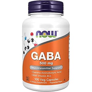 Now Foods NOW Supplements, GABA (Gamma-Aminobutyric Acid) 500 mg + B-6, Natural Neurotransmitter*, 100 Veg for $9