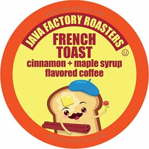 Java Factory Coffee Pods Cinnamon and Maple Flavored Coffee for Keurig K Cup Brewers, French Toast, for $24 Java Factory Coffee Pods Cinnamon and Maple Flavored Coffee for Keurig K Cup Brewers, French Toast, for $24
